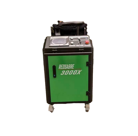 Green and black REDSABRE 3000X machine on a white background