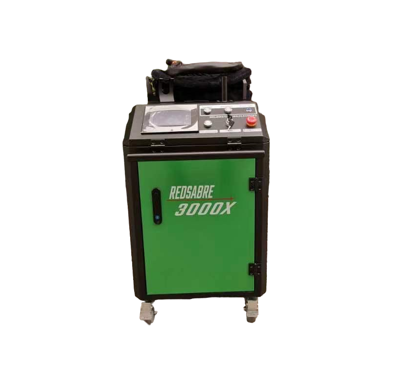 Green and black REDSABRE 3000X machine on a white background