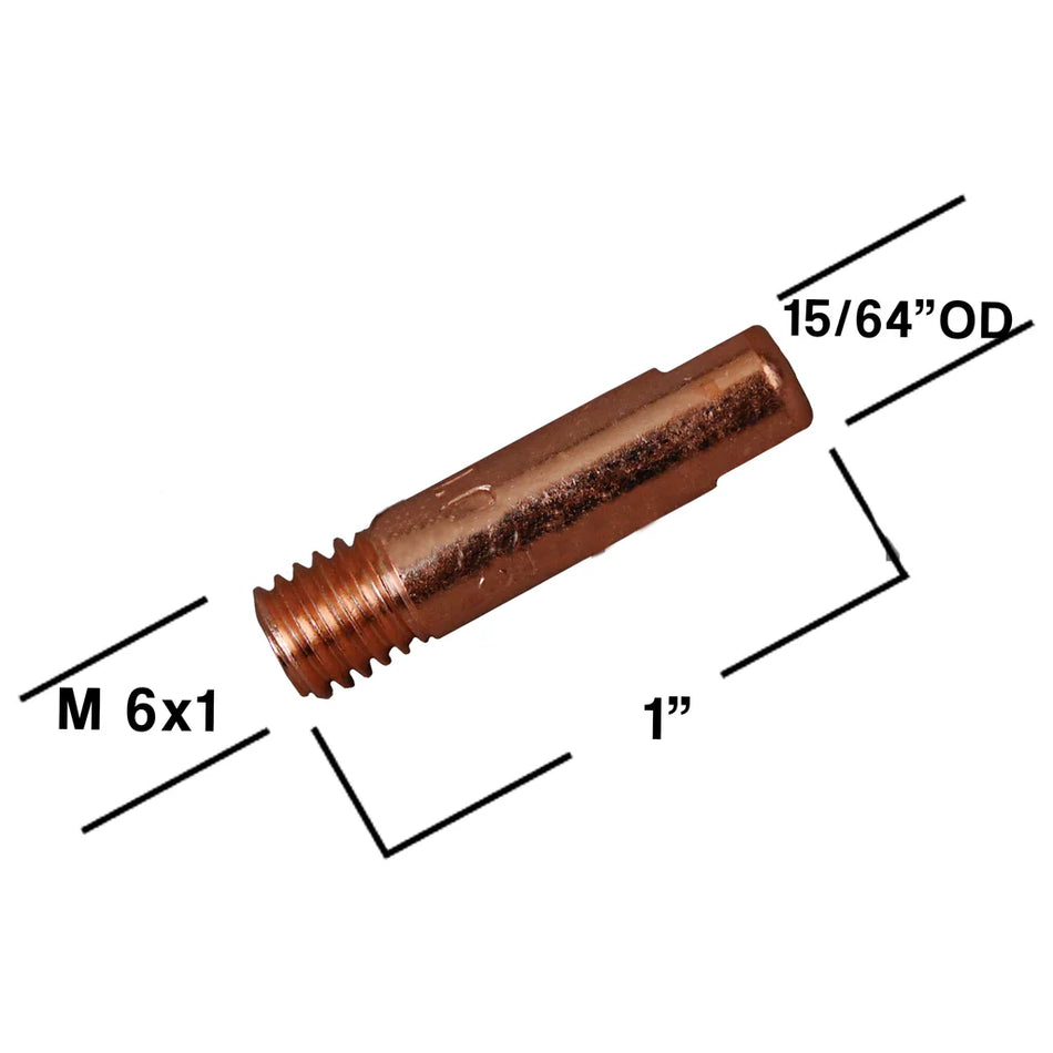Contact Tip for Tweco Mini MIG & HTP 15 Series MIG Welding Guns - 10 Pack - M6 x 1 Thread