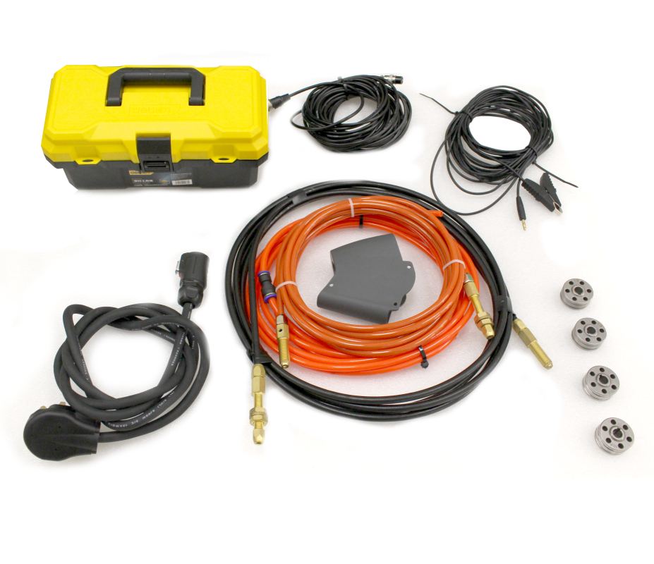 Mechanical wiring harness kit with a yellow toolbox on a white background