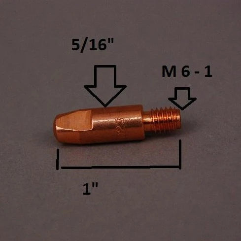 Contact Tip for 24 Series MIG Welding Guns - 10 Pack - M6 x 1 Thread