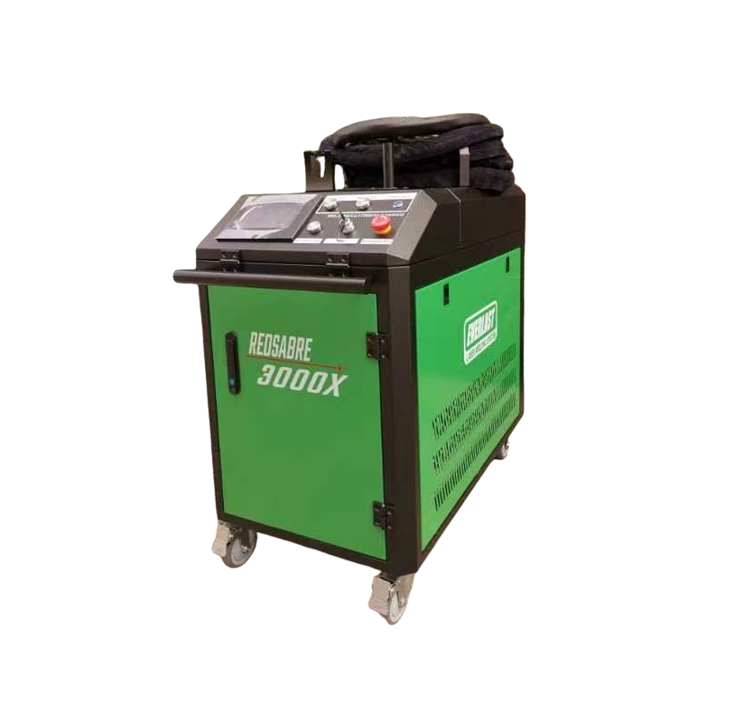 Green and black machine with 'Red Sabre 3000X' branding on a white background