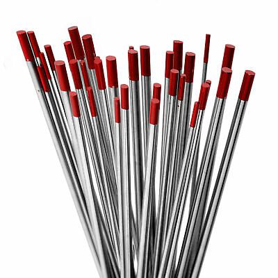 CK Worldwide 2% Thoriated Tungsten Electrodes - Professional Red Tip TIG Welding Rods (10 pack)