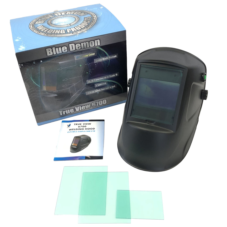 Blue Demon True View 6700M Auto-Darkening Welding Helmet - Matte Black