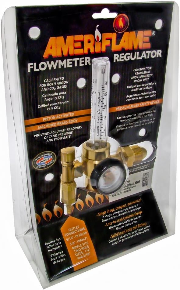 Uniweld Ameriflame RF2480-580 Single Stage Argon Flowmeter Regulator - CGA-580