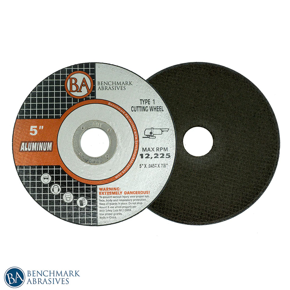 Benchmark Abrasives 5" x .045 x 7/8" T1 Thin Cut-off Wheel for Aluminum