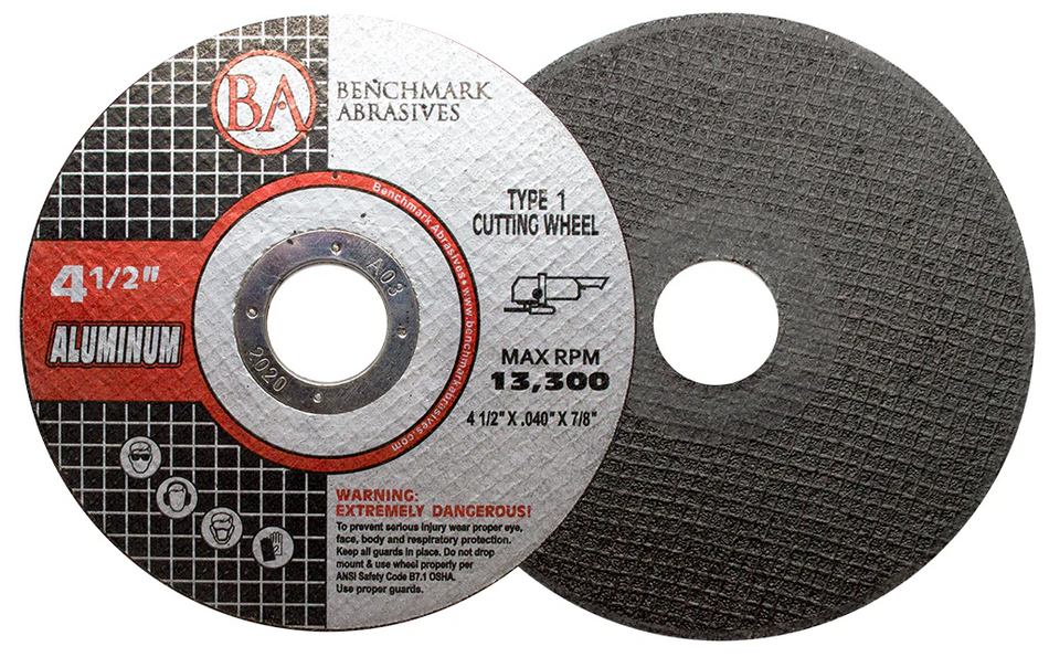 Benchmark Abrasives 4-1/2" x .040 x 7/8" T1 Thin Cut-off Wheel for Aluminum