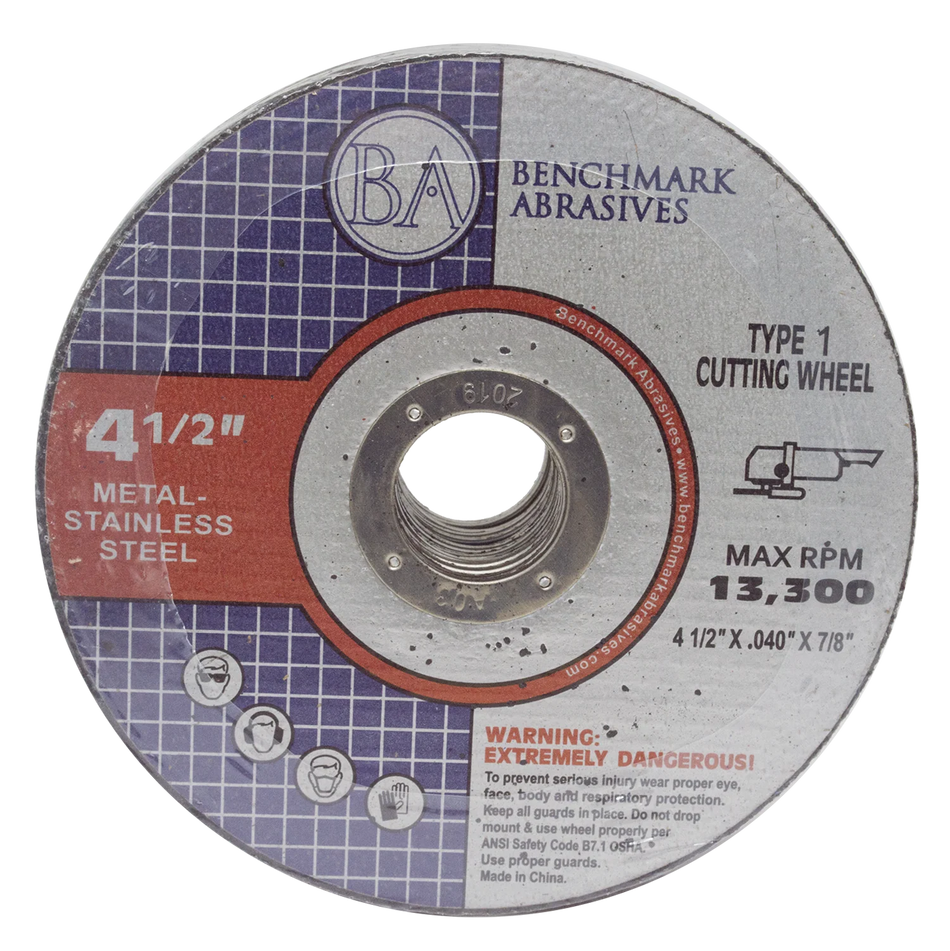 Benchmark Abrasives 4-1/2" x .040 x 7/8" T1 Premium Thin Cut-off Wheel