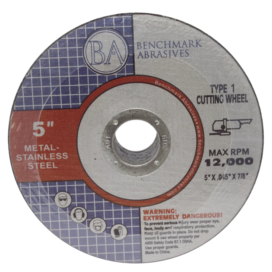 Benchmark Abrasives 5" x .045 x 7/8" T1 Premium Thin Cut-Off Wheel