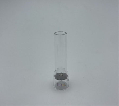 Clear EDGE welding cup with mesh diffuser for TIG welding on white background