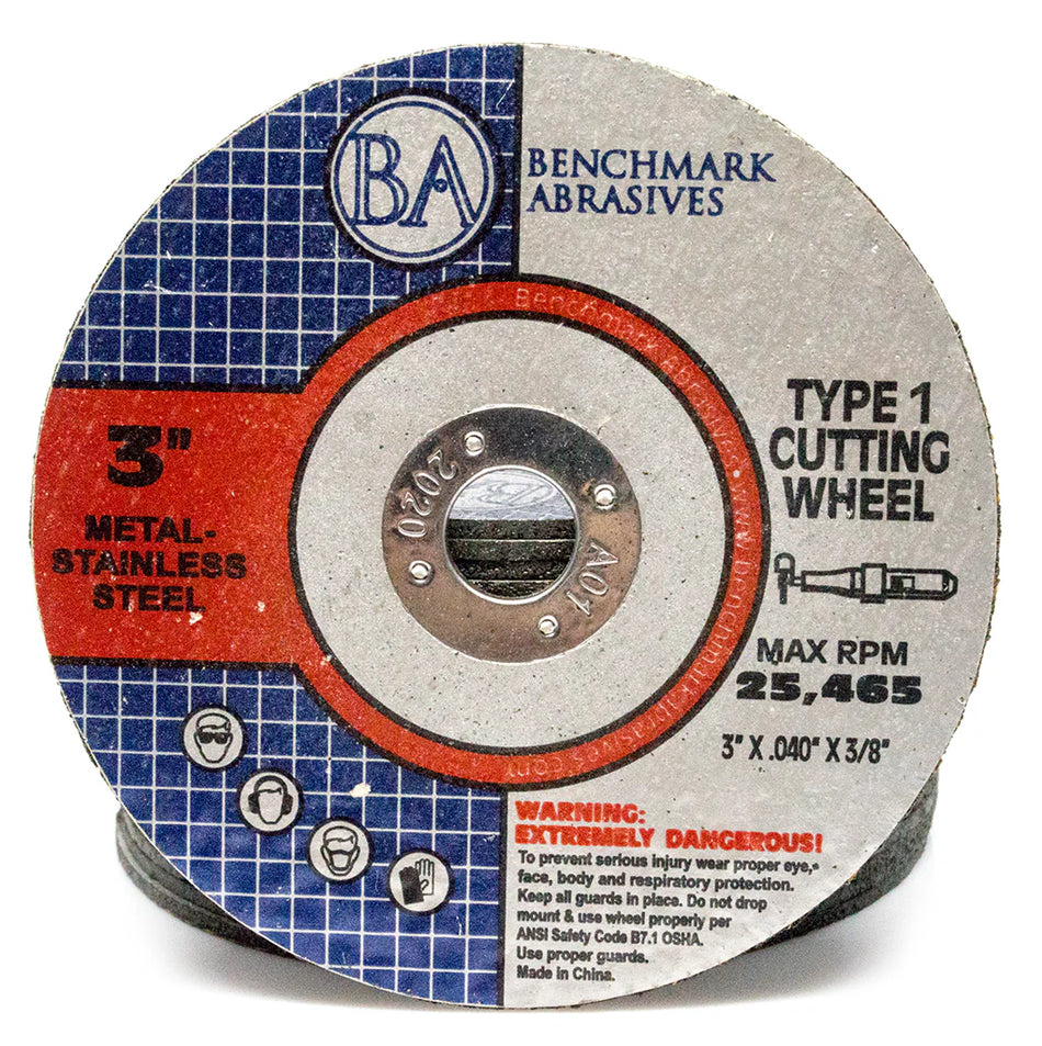 Benchmark Abrasives 3" x .040" x 3/8" T1 Premium Thin Cut-off Wheel