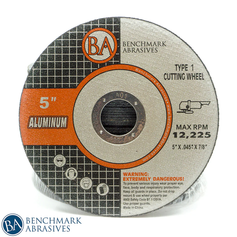 Benchmark Abrasives 5" x .045 x 7/8" T1 Thin Cut-off Wheel for Aluminum